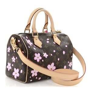 Louis Vuitton Brown and Pink Floral Satchel